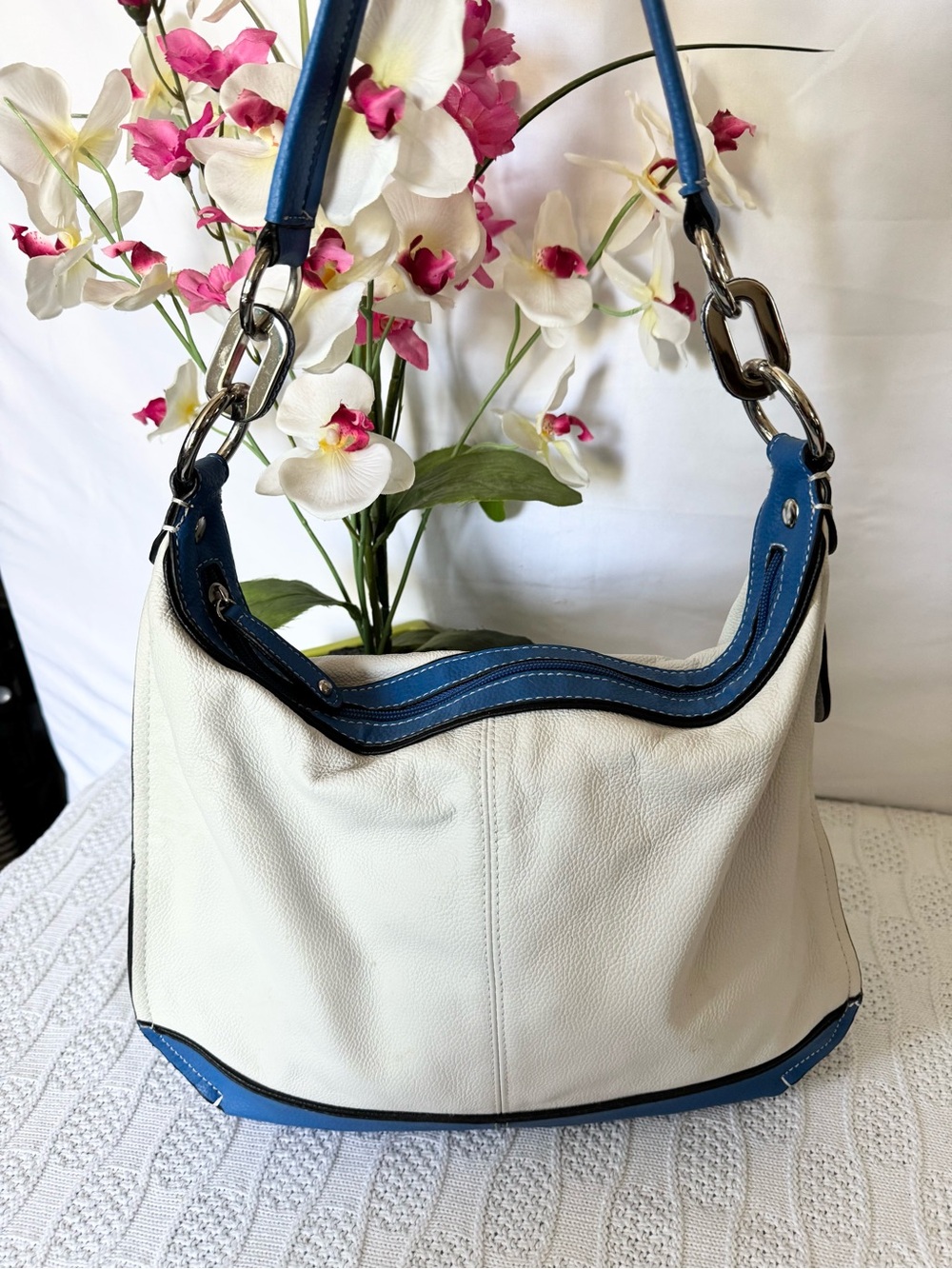 Tignanello EUC color block leather shoulder bag
